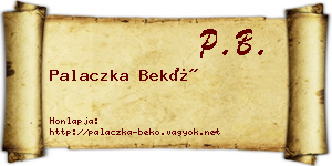 Palaczka Bekő névjegykártya
